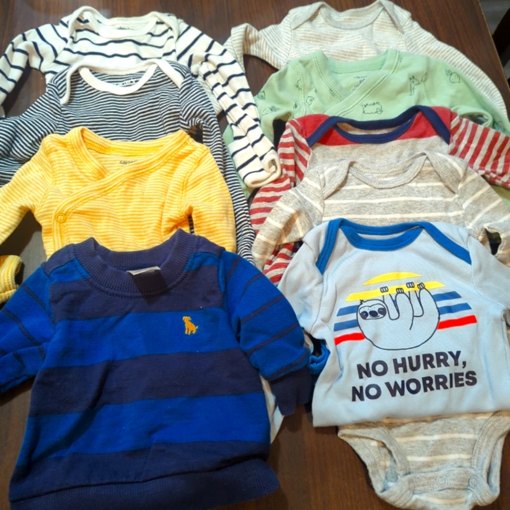 New born long sleeve onesies lot winter clothes